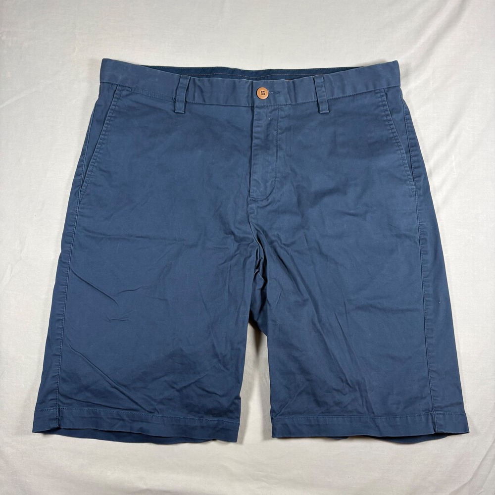 Tommy Bahama Boracay Chino Shorts Mens 36 Navy Blue Stretch Cotton Flat Front